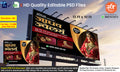 Premium dark theme Jewellery business Branding Promotion Banner Flex editable psd template featuring bridal gold necklace set for print agencies
