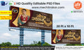 Maroon elegant modern bridal Jewellery business Branding Promotion Banner Flex editable psd template showcasing intricate necklace designs for marketing agencies