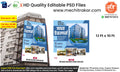 Beautiful scenic high rise Real Estate & Property Branding Promotion Banner Flex editable psd template for advertising firms