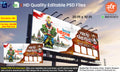 Welcome warkari Ashadhi Ekadashi Banner Flex editable psd template with Lord Shri Vitthal.