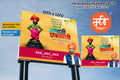 Blue and green gradient Lord Vithoba Ashadhi Ekadashi Banner Flex editable psd template ideal for digital typography
