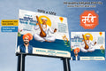 Sant Tukaram Maharaj premium blue theme flex banner template with single political photo frame placeholder