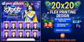 Editable PSD banner template of Lord Krishna playing flute with ten photo grid for Dahi Handi Utsav committee members