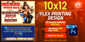 Editable PSD flex banner template of dancing Lord Ganesha with cobra companion for Satyanarayan Mahapuja invitation