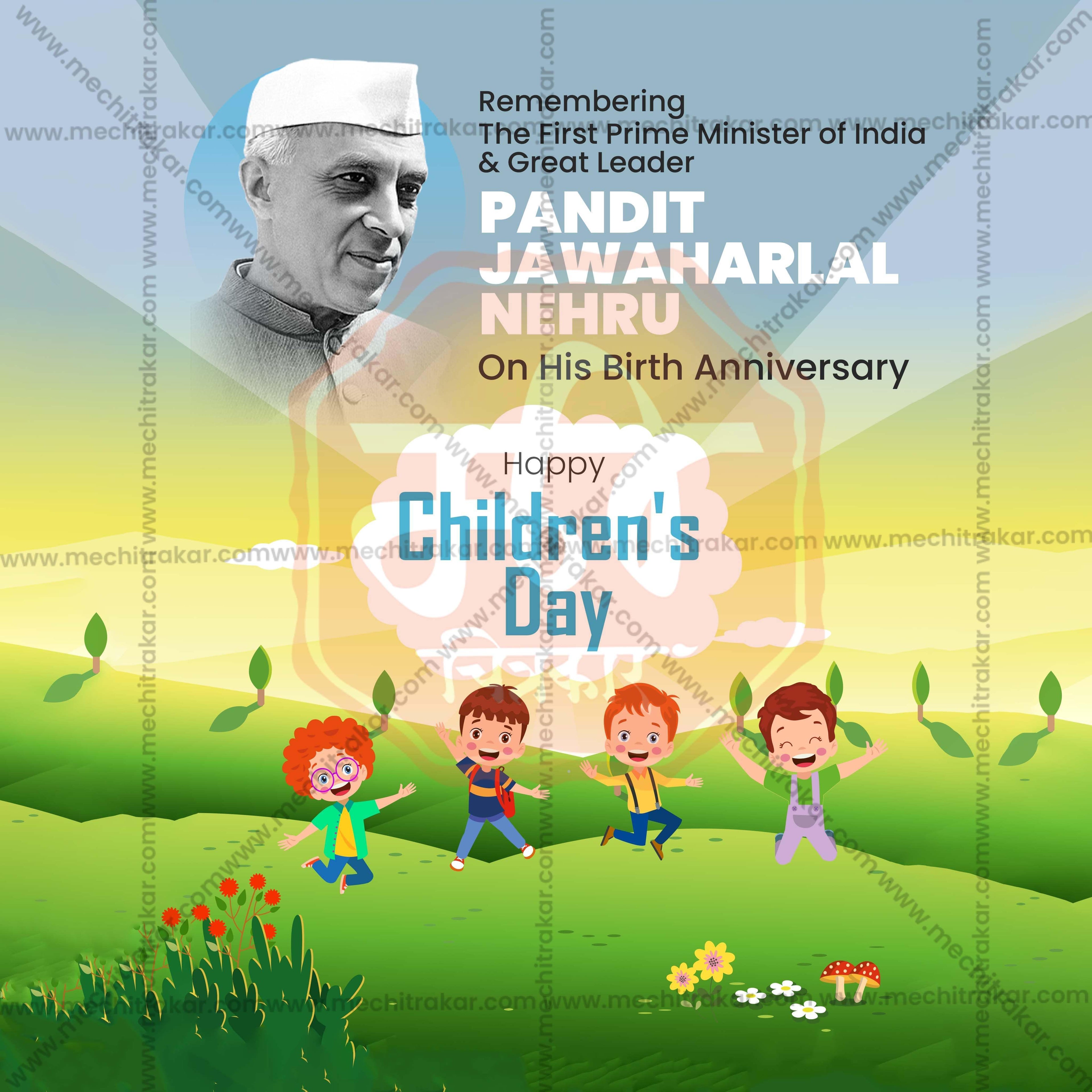 Professional Children’s Day Template Design for Social Media in Marathi, Hindi, and English - PSD and JPG by Me Chitrakar