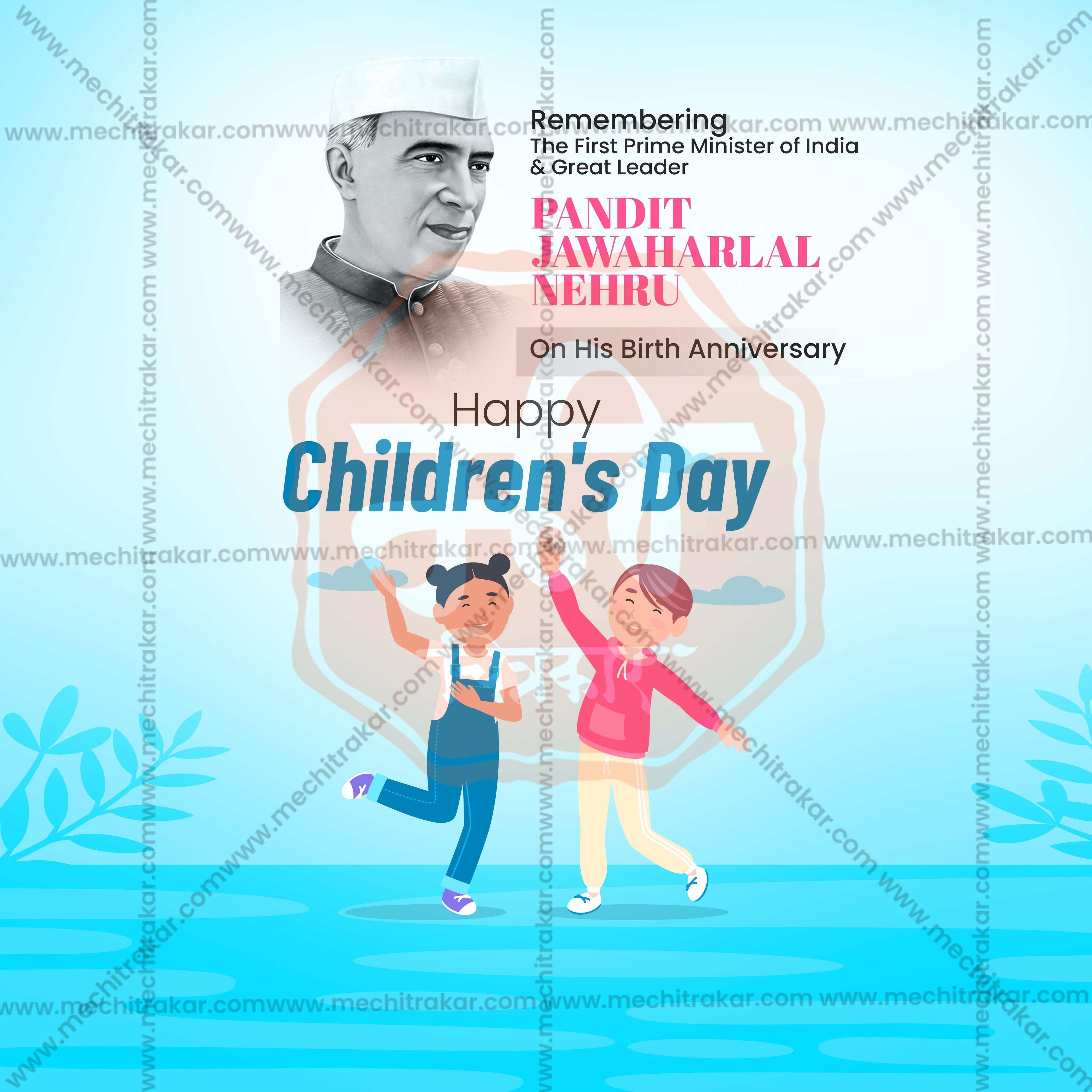 Elegant Children’s Day Flyer Design in Marathi, Hindi, and English - High-Quality PSD and JPG by Me Chitrakar