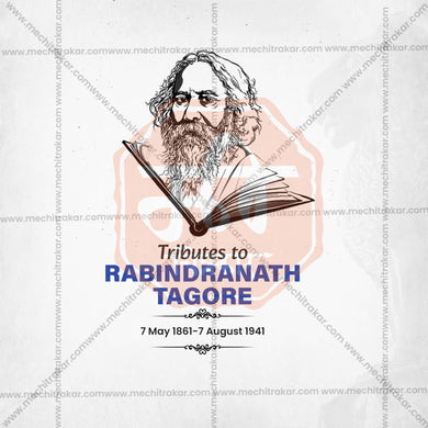 Editable PSD for Rabindranath Tagore Punyatithi