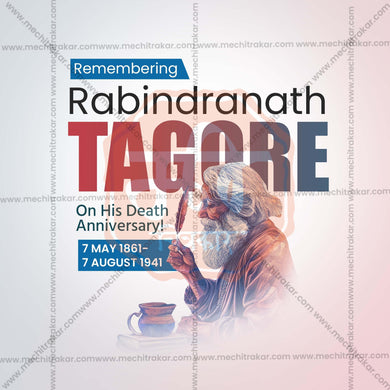 PSD design for Rabindranath Tagore Punyatithi celebrations