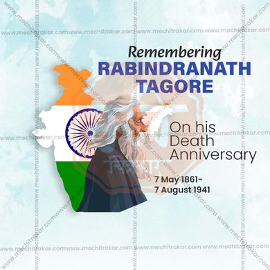 Editable Rabindranath Tagore Punyatithi JPG for social media