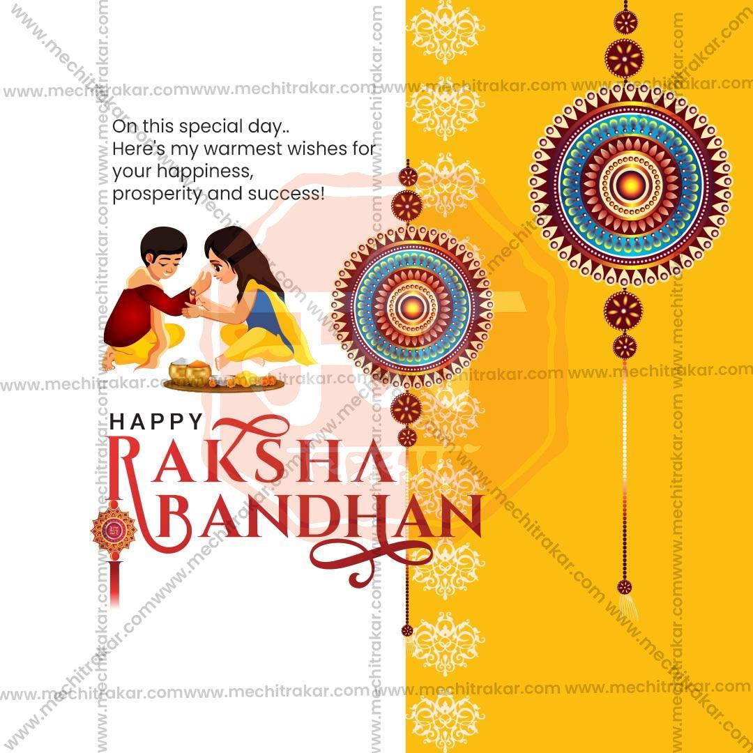 High-Quality Raksha Bandhan Festival Flyer in Marathi, Hindi, and English - Editable PSD and JPG by Me Chitrakar