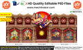 Ram Navami Backdrop Pandal Design – High-Quality Editable PSD File | Me Chitrakar
