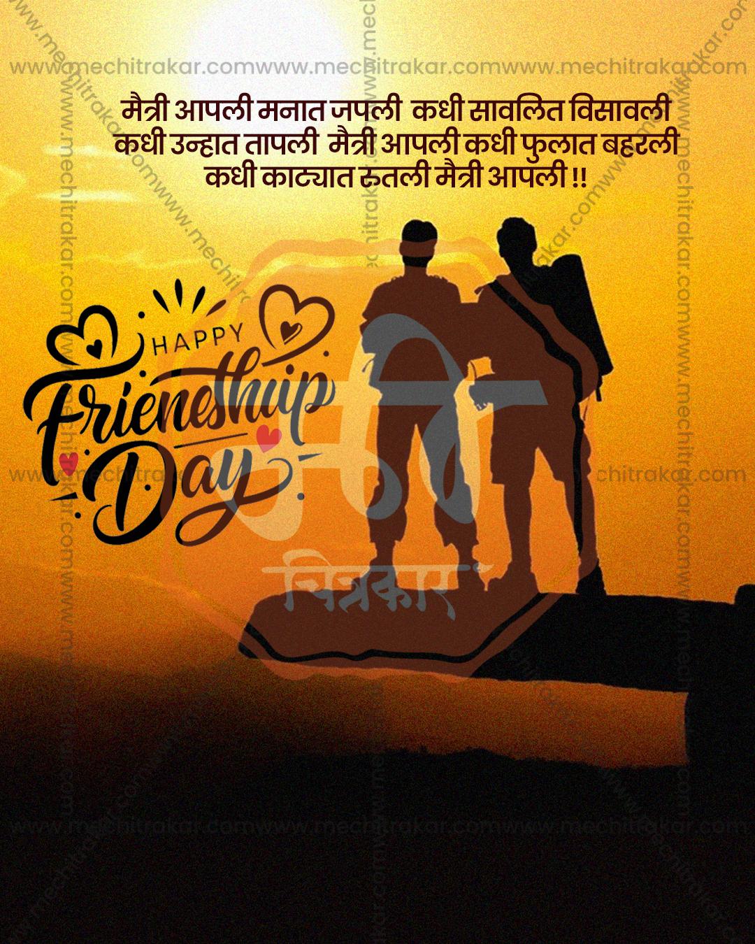 Retro Pop editable Friendship Day PSD template with vintage inspired color palette for social media