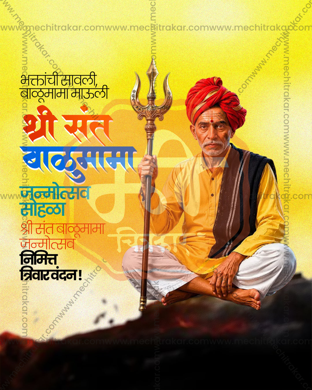 Sadguru Balumama with Trishul Janmotsav Editable PSD – Trident Peak Design