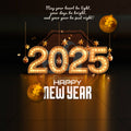 Editable Happy New Year Photoshop template for designers.