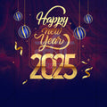 New Year festival banner PSD with luxury gold theme.