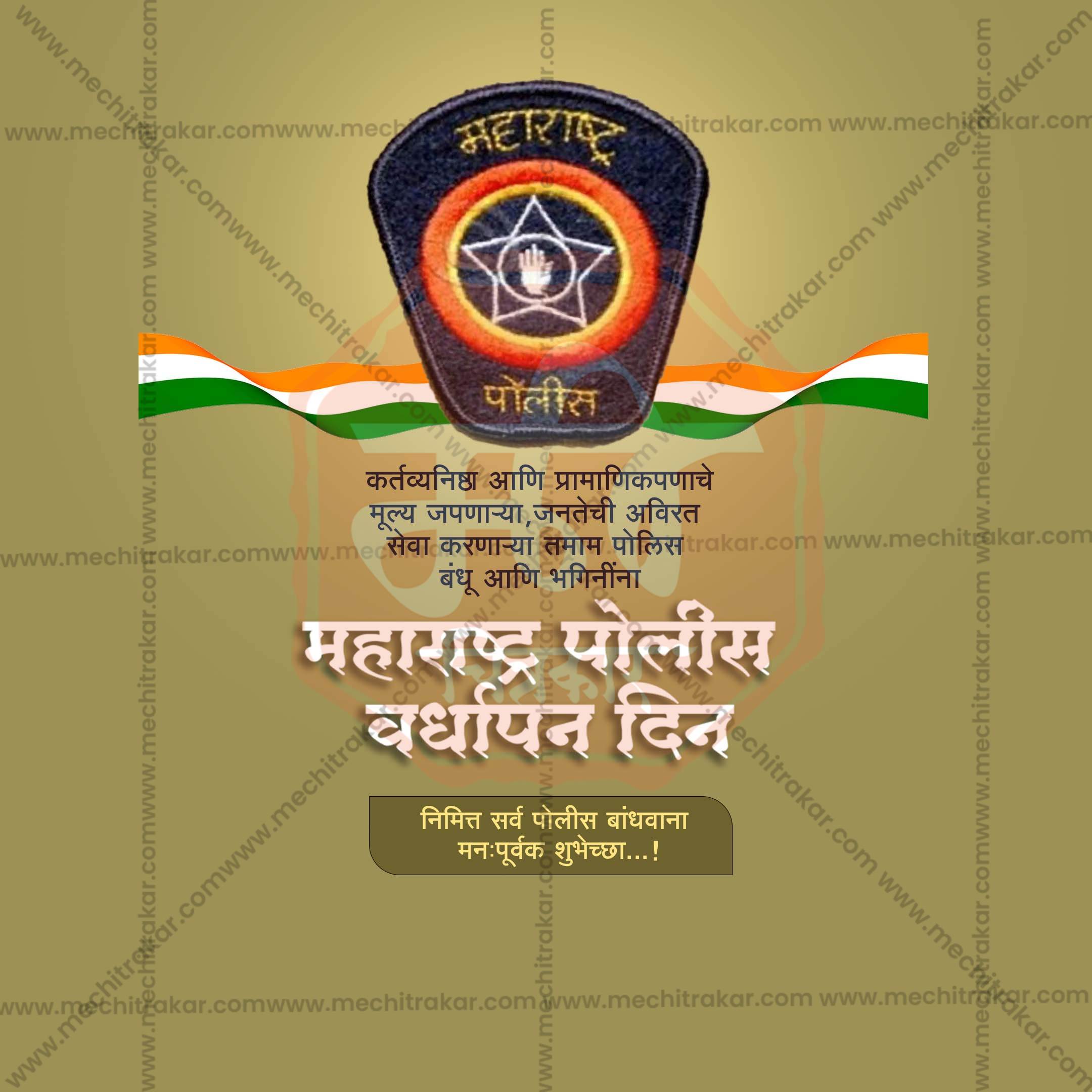 Police Raising Day week social media design preview in Marathi.