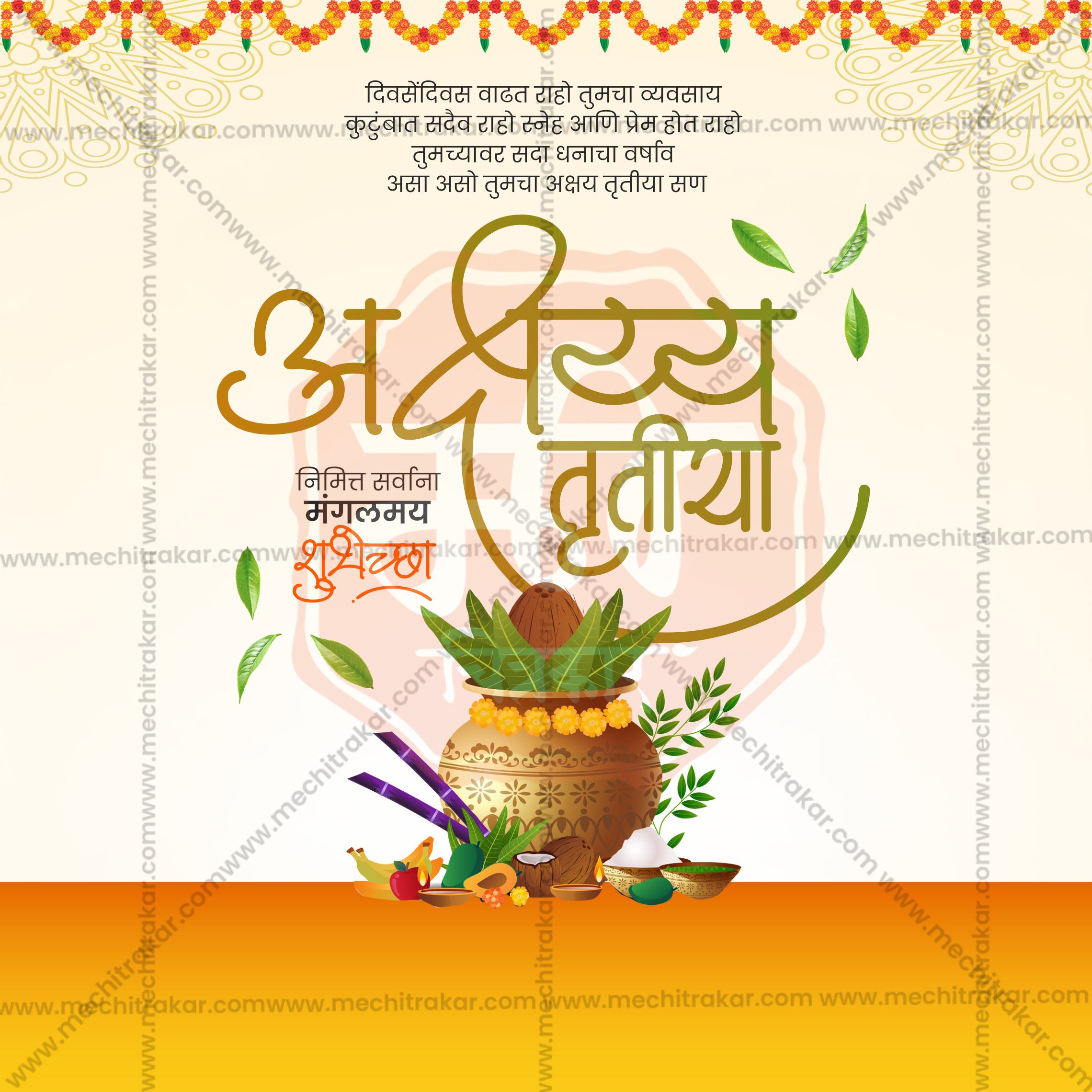 Editable Akshay Tritiya Banner with Marathi Calligraphy