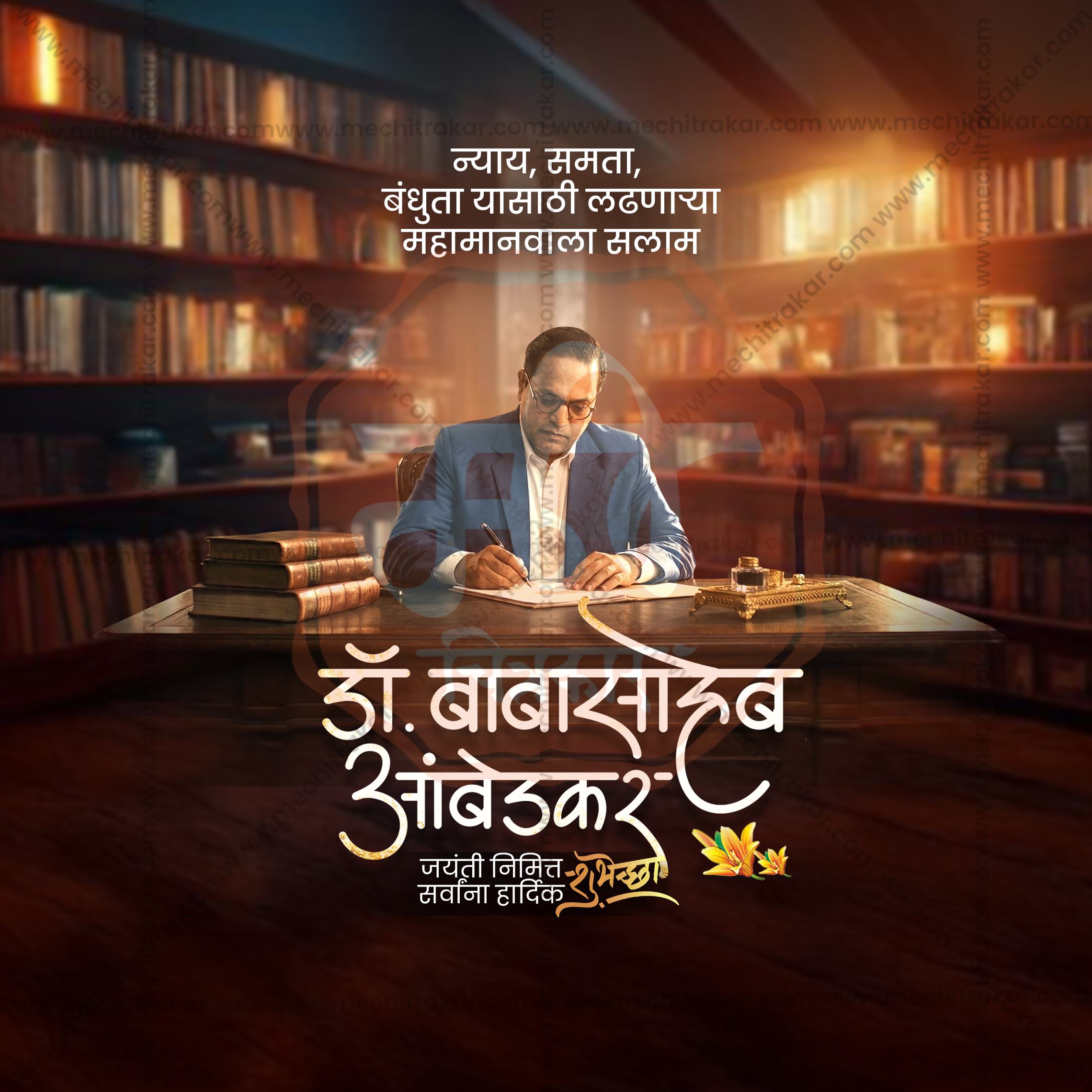 Professional Marathi Design for Ambedkar Jayanti Social Media