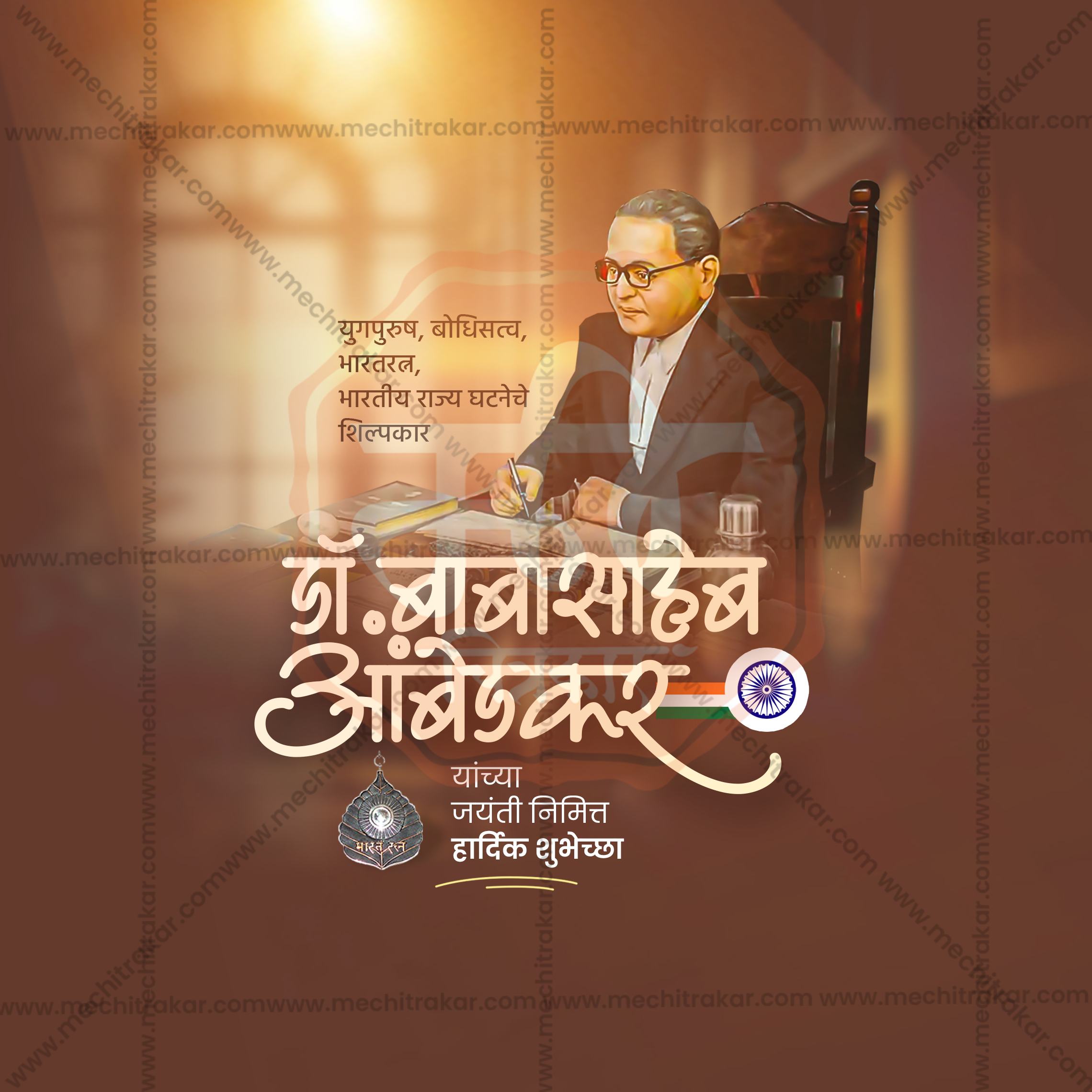 Ambedkar Jayanti Creative Banner Design PSD