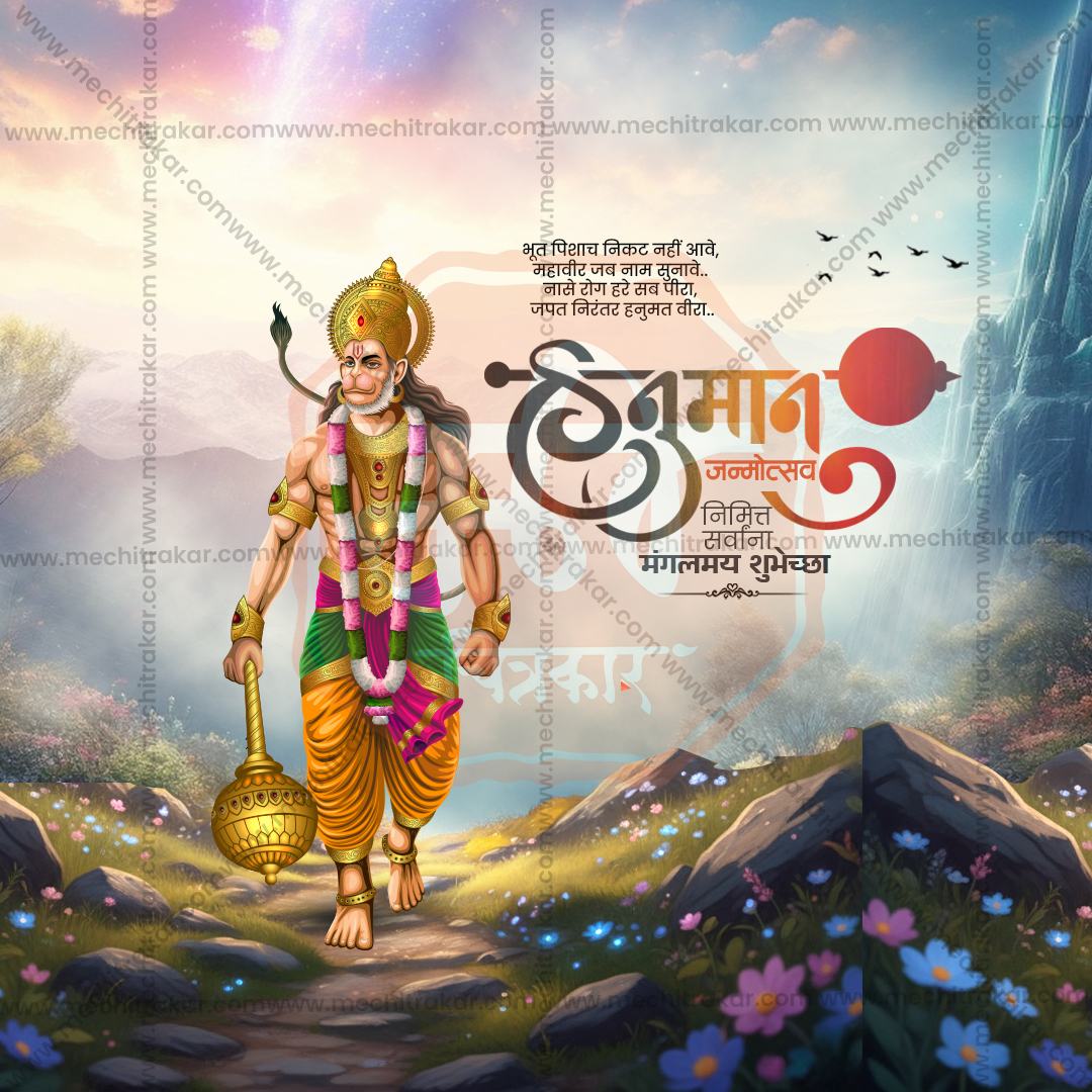 Bajrangbali spiritual branding kit fully layered PSD.