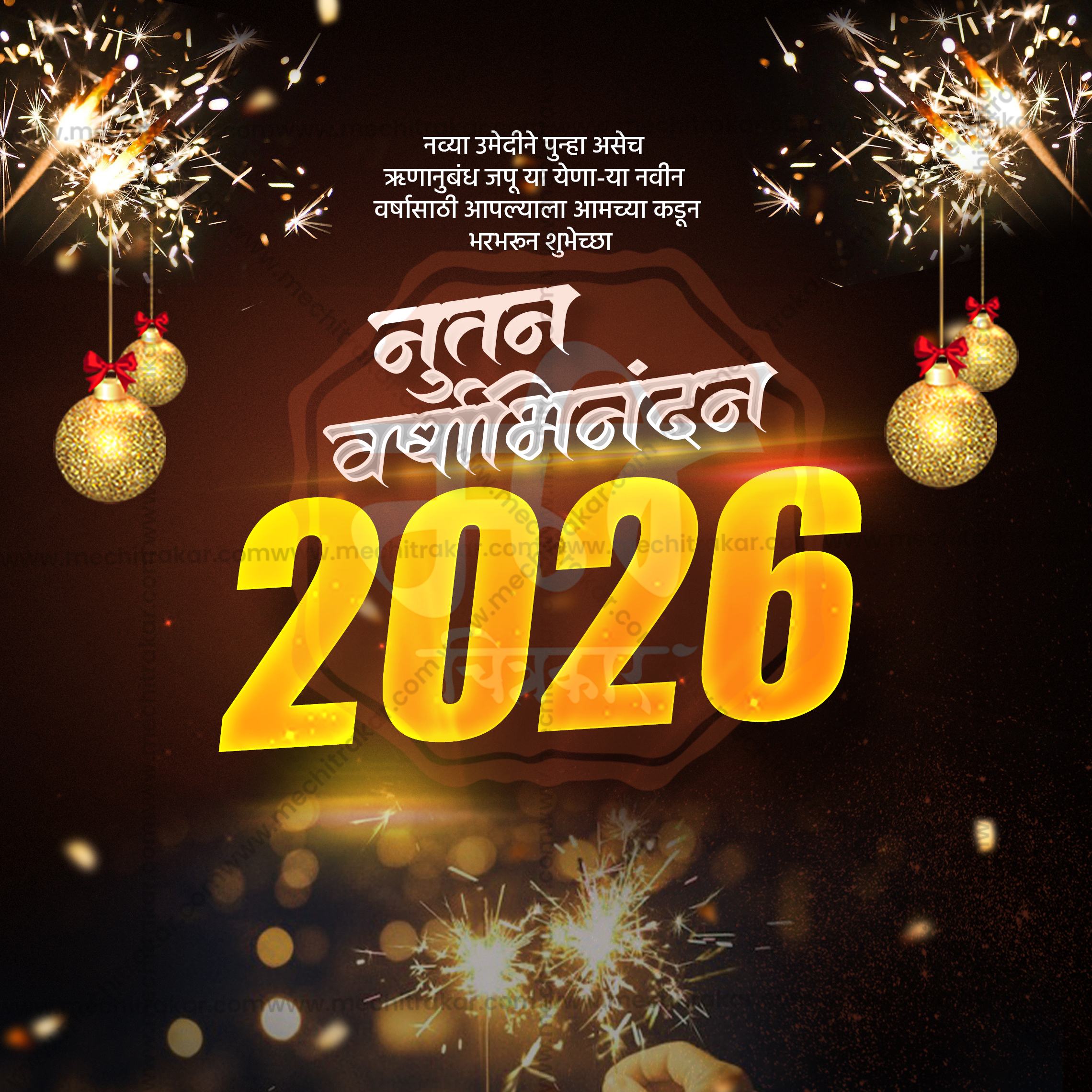 Navin Varshachya Hardik Shubhechha Photoshop Template