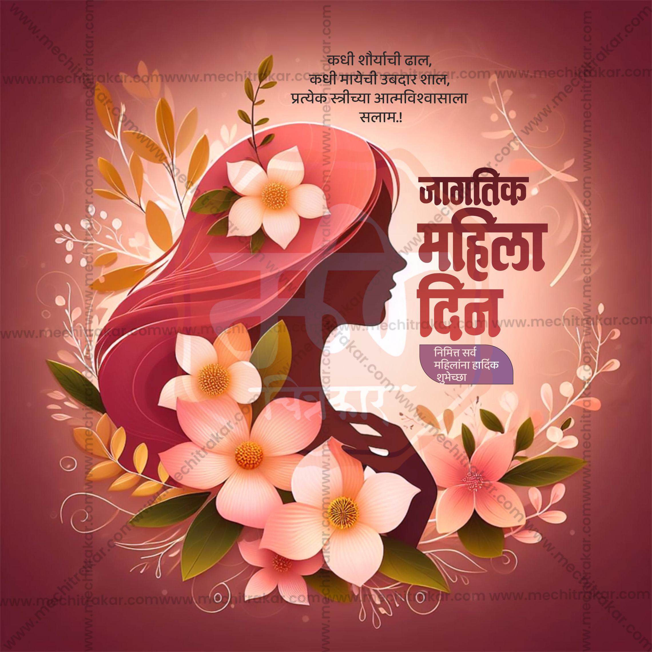 Modern Women's Day typography design in Photoshop.