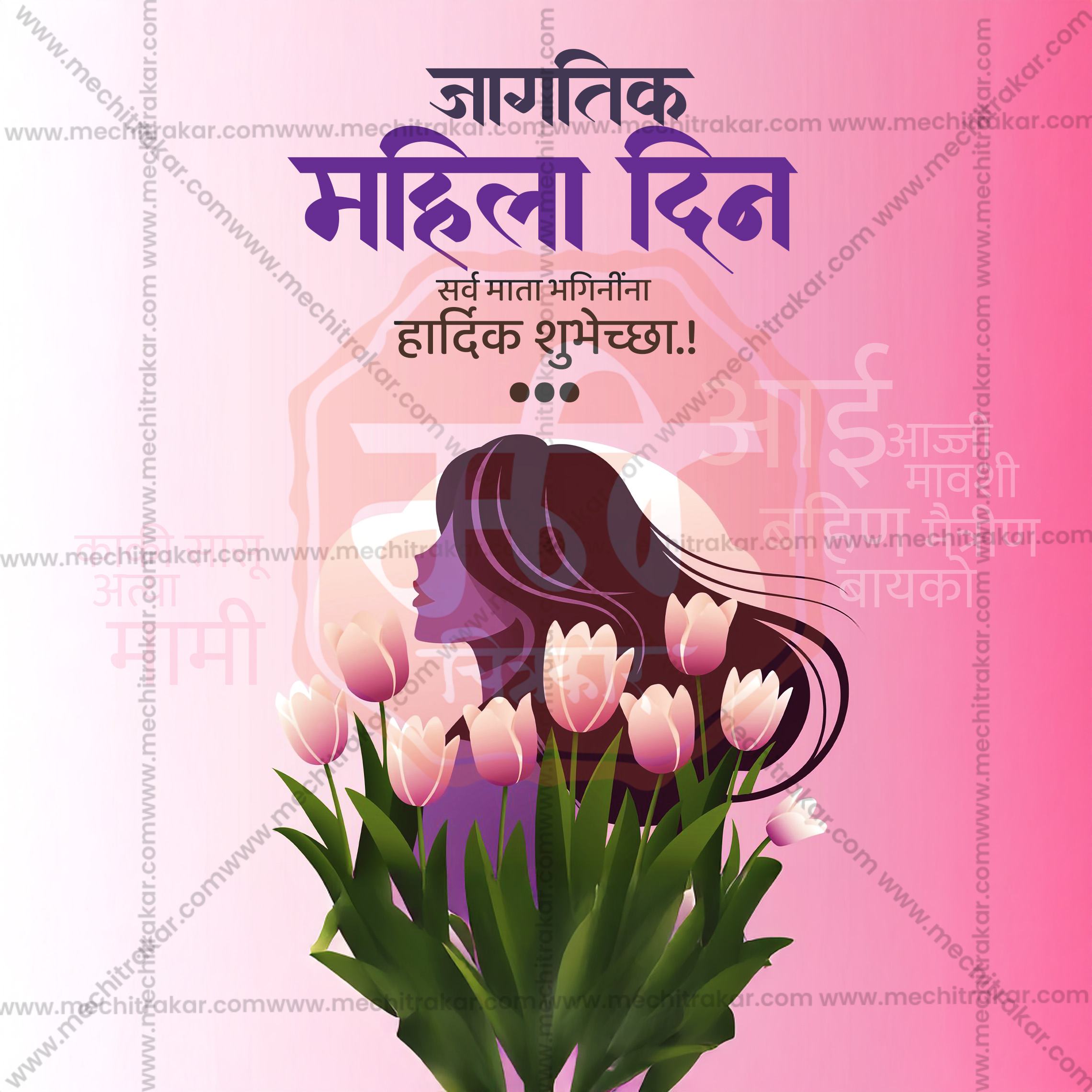Festive Women's Day graphics with smart object layers.