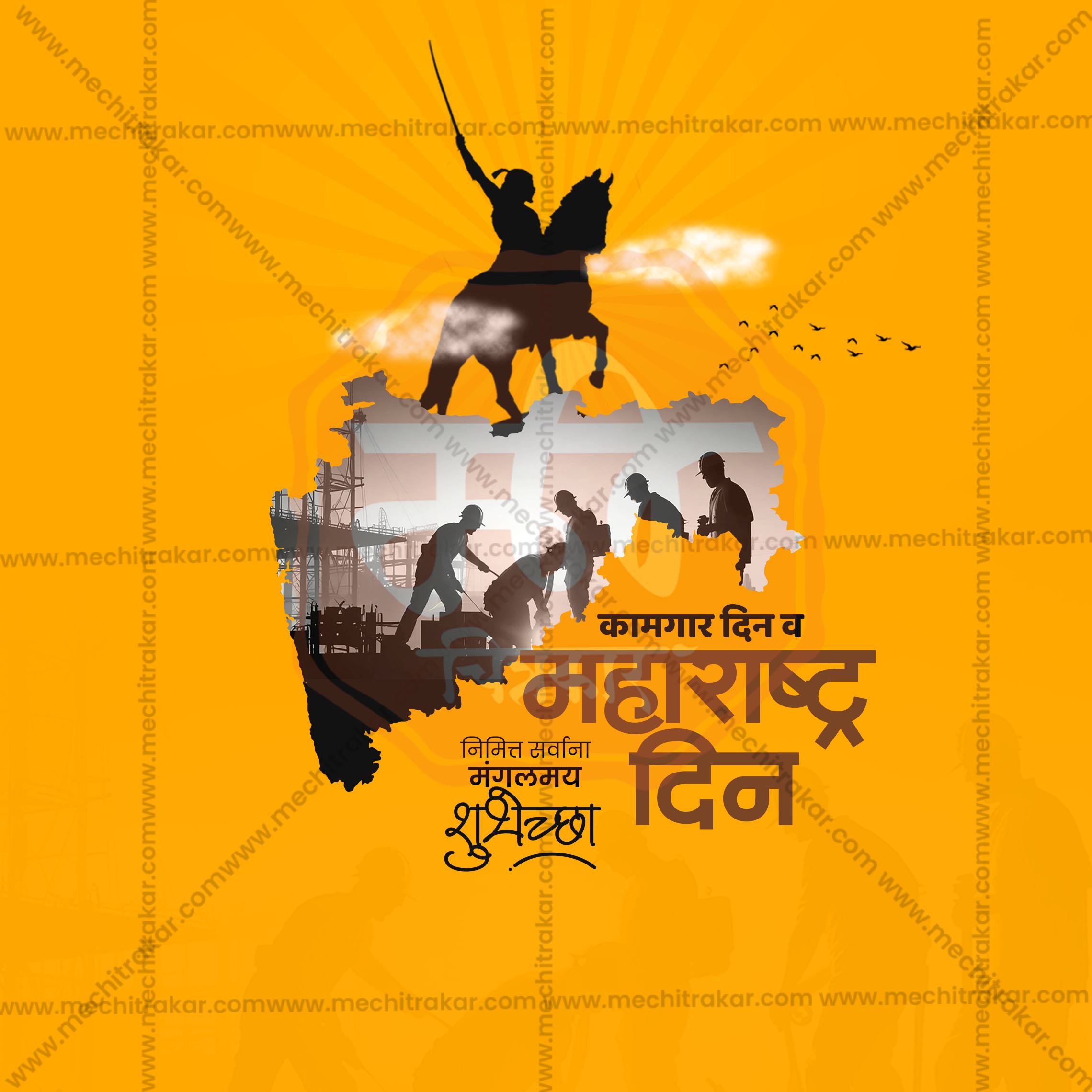 Marathi Calligraphy Maharashtra Day Social Media Post