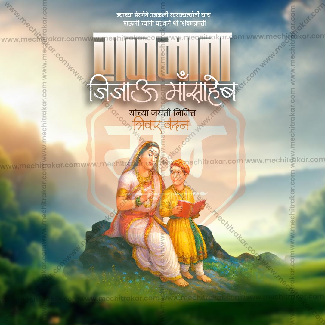 Rajmata Jijau Portrait Vector Illustration PSD