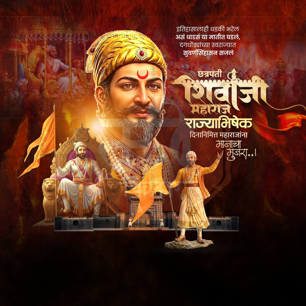 Shivrajyabhishek Din| 30 Social Media Design Templates in Marathi | Editable PSD for Designers | By Me Chitrakar |  SMD2026/M/SHRAJ-Bundle No.1