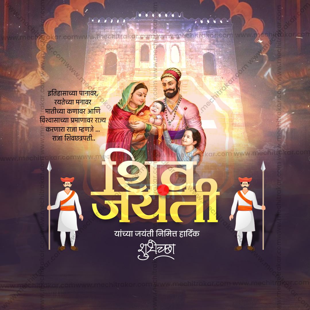 Raigad Fort and Shivaji Maharaj Illustration Post