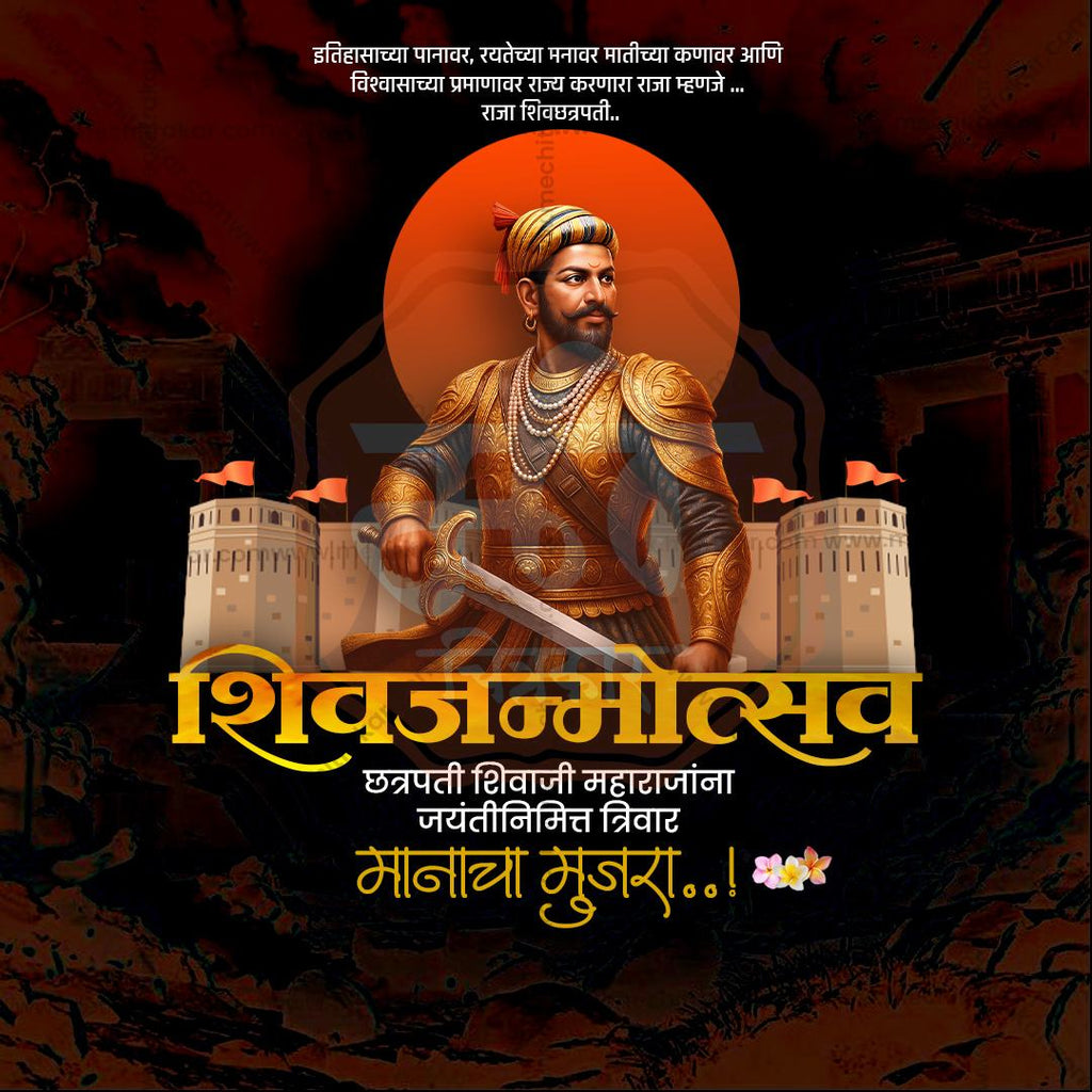 Shivjayanti Marathi Calligraphy PSD by Me Chitrakar