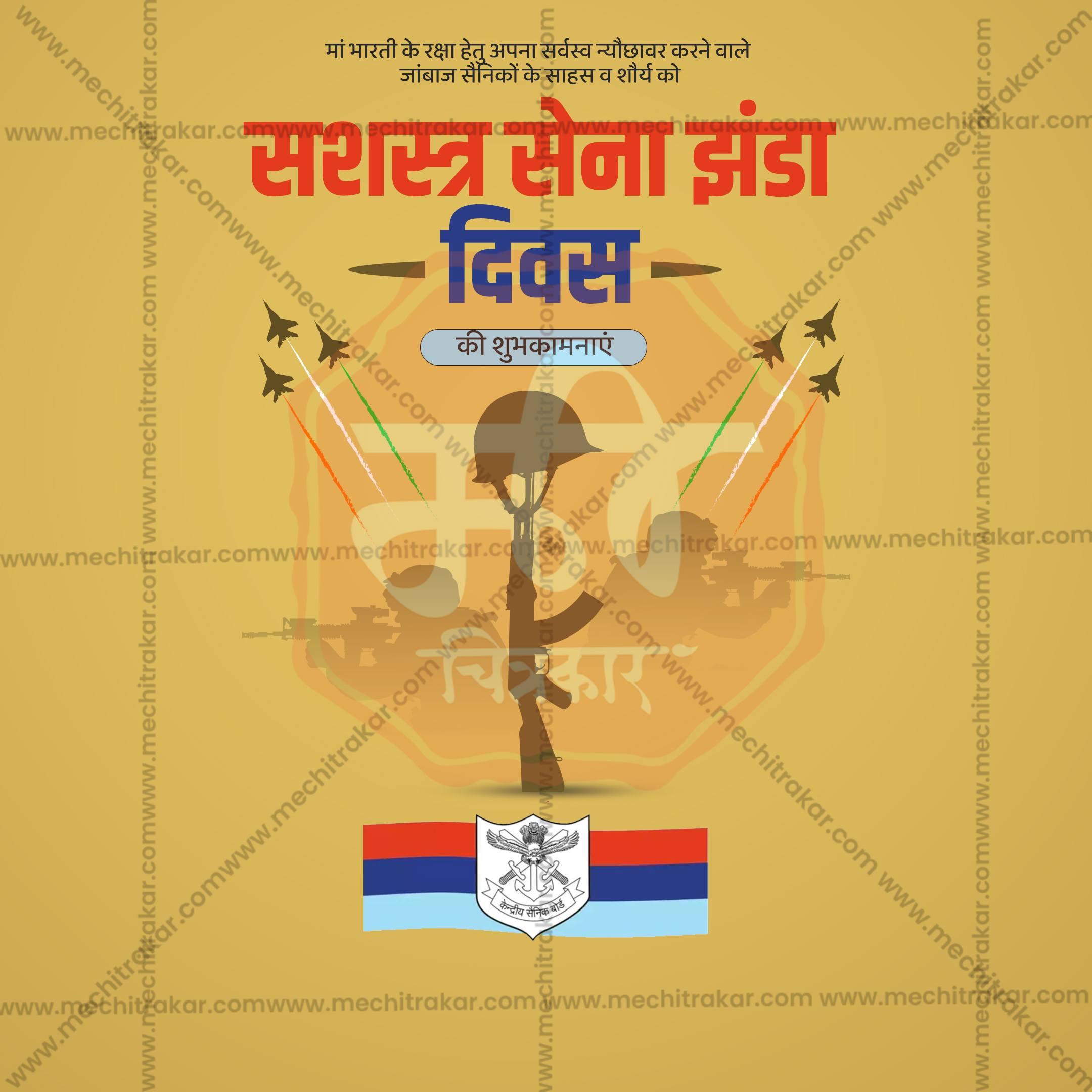 Premium Bhartiya Lashkar Dhwaj Din Marathi  editable Invitation in Marathi, Hindi, and English - Editable PSD and JPG by Me Chitrakar