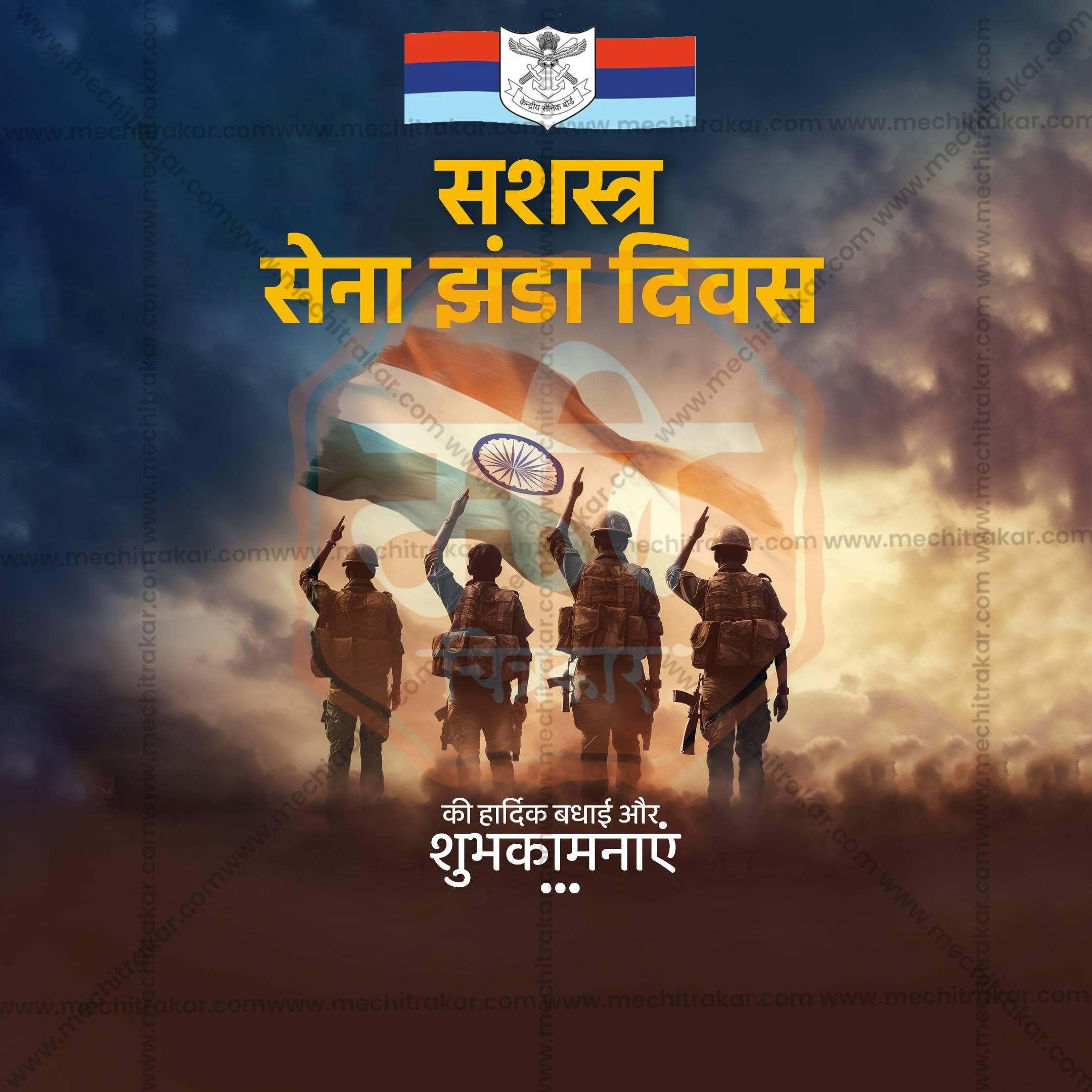 High-Quality Bhartiya Lashkar Dhwaj Din Marathi  editable Flyer in Marathi, Hindi, and English - Editable PSD and JPG by Me Chitrakar