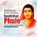 AttractiveSavitribai Phule Jayanti editable Banner in Marathi, Hindi, and English - PSD and JPG by Me Chitrakar