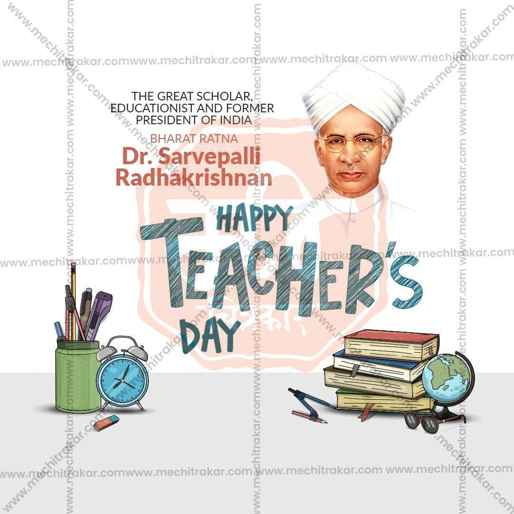 Professional Teachers Day Template Design for Social Media in Marathi, Hindi, and English - PSD and JPG by Me Chitrakar