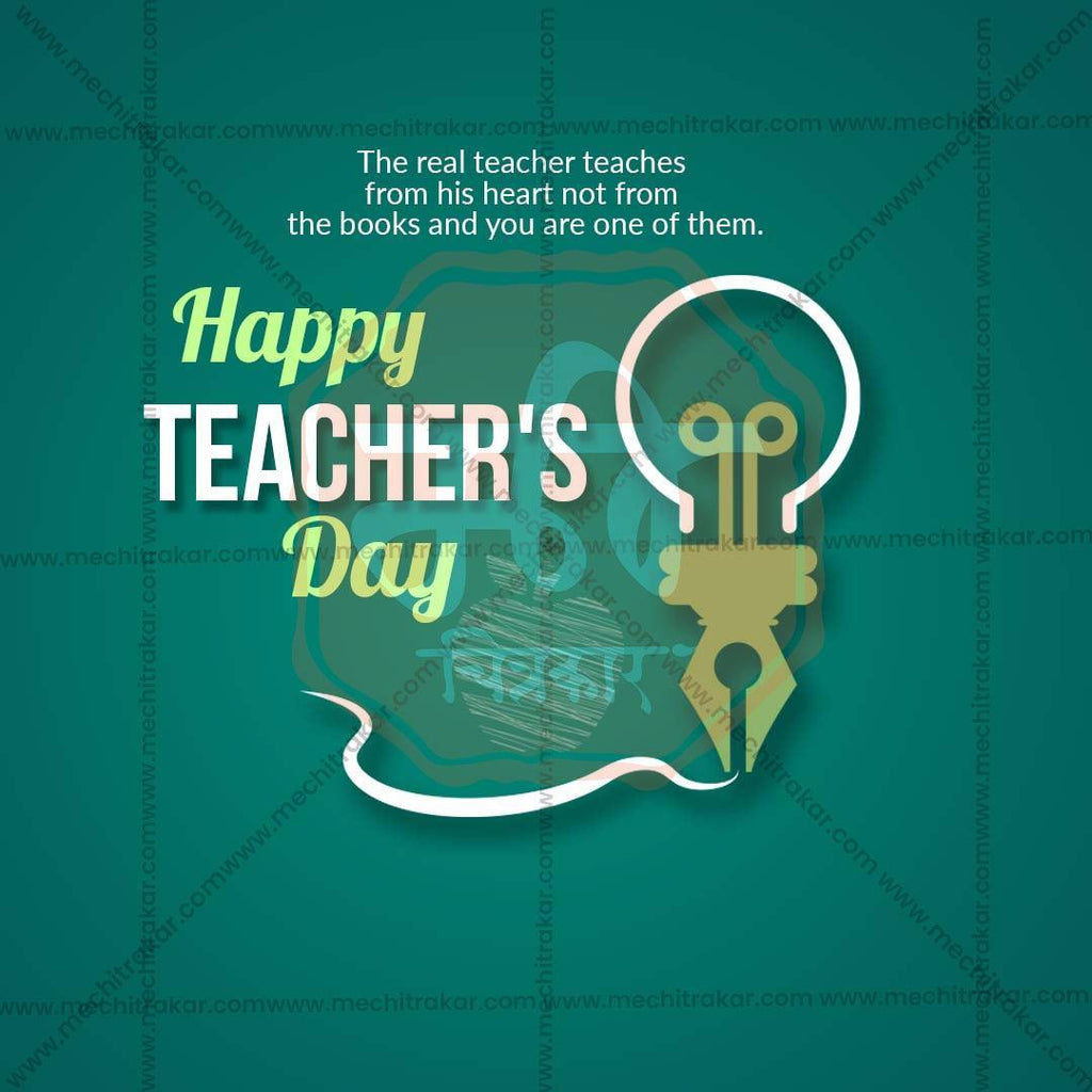 Attractive Teachers Day Festival Banner in Marathi, Hindi, and English - PSD and JPG by Me Chitrakar