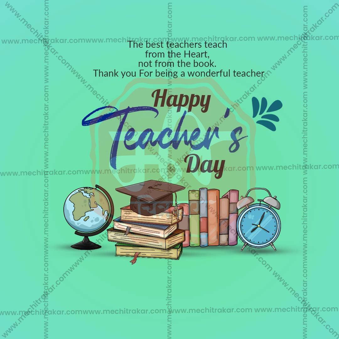 High-Quality Teachers Day Festival Flyer in Marathi, Hindi, and English - Editable PSD and JPG by Me Chitrakar