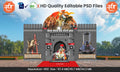 Veer Mawala (Vedat Marathe Veer Daudale Saat) Theme Kamaan and Arch Backdrop Design - High-Quality Editable PSD Files for Iconic Events - Mechitrakar