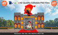 Shivjayanti Theme Kamaan and Arch Backdrop Design - High-Quality Editable PSD Files for Iconic Events - Mechitrakar | PMD/BD1224/23