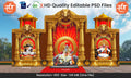 Royal Throne Theme Kaman and Arch Backdrop Design – High-Quality Editable PSD File | Me Chitrakar