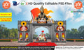 Divine Warkari-Themed Entry Arch Design – High-Quality Editable PSD File | Me Chitrakar