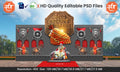 Jiretop & Rajmudra Theme Kamaan and Arch Backdrop Design - High-Quality Editable PSD Files for Royal Event Decor - Mechitrakar