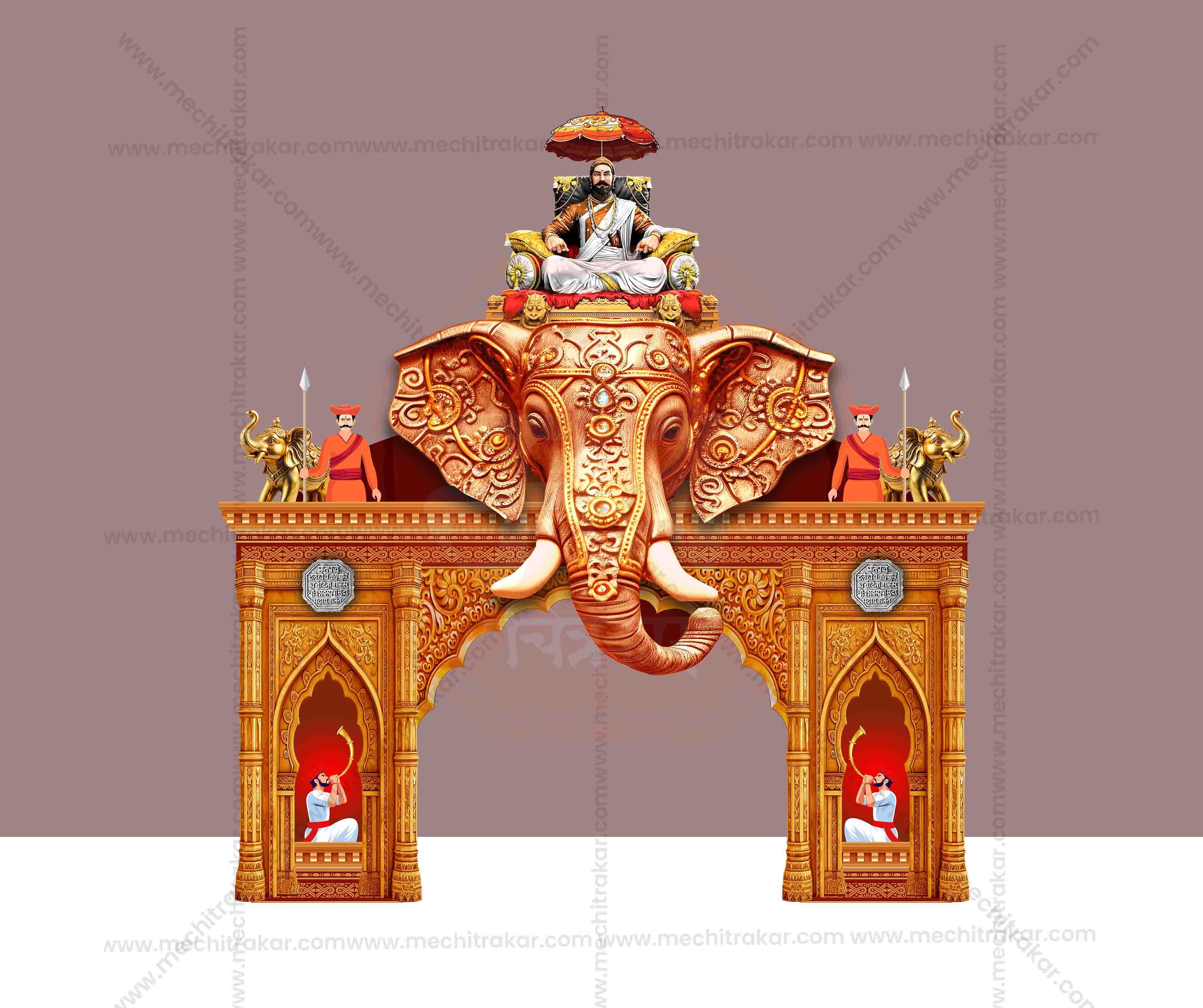 Shivray Swari Theme | Entry Arch and Kamaan Template | Editable PSD File - Mechitrakar