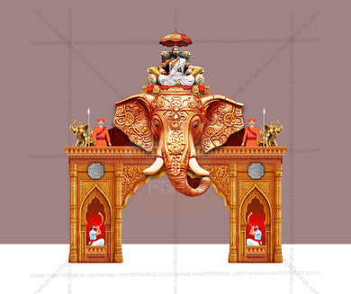 Shivray Swari Theme | Entry Arch and Kamaan Template | Editable PSD File - Mechitrakar | BEK0924-31