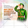 Stunning Subhashchandra Bhose Jayanti  editable Banner in Marathi, Hindi, and English - Editable PSD and JPG by Me Chitrakar