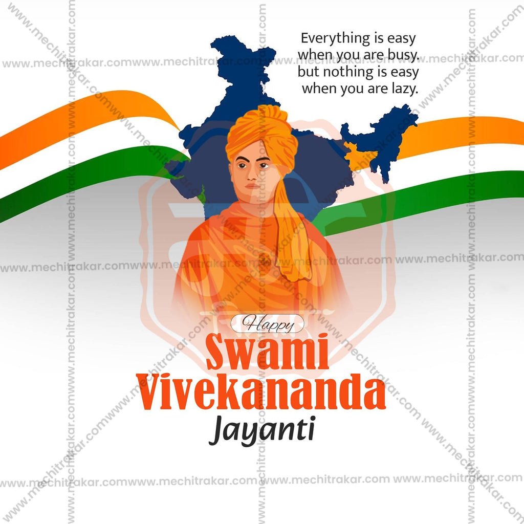 Elegant Swami Vivekananda Jayanti Flyer Design in Marathi, Hindi, and English - High-Quality PSD and JPG by Me Chitrakar