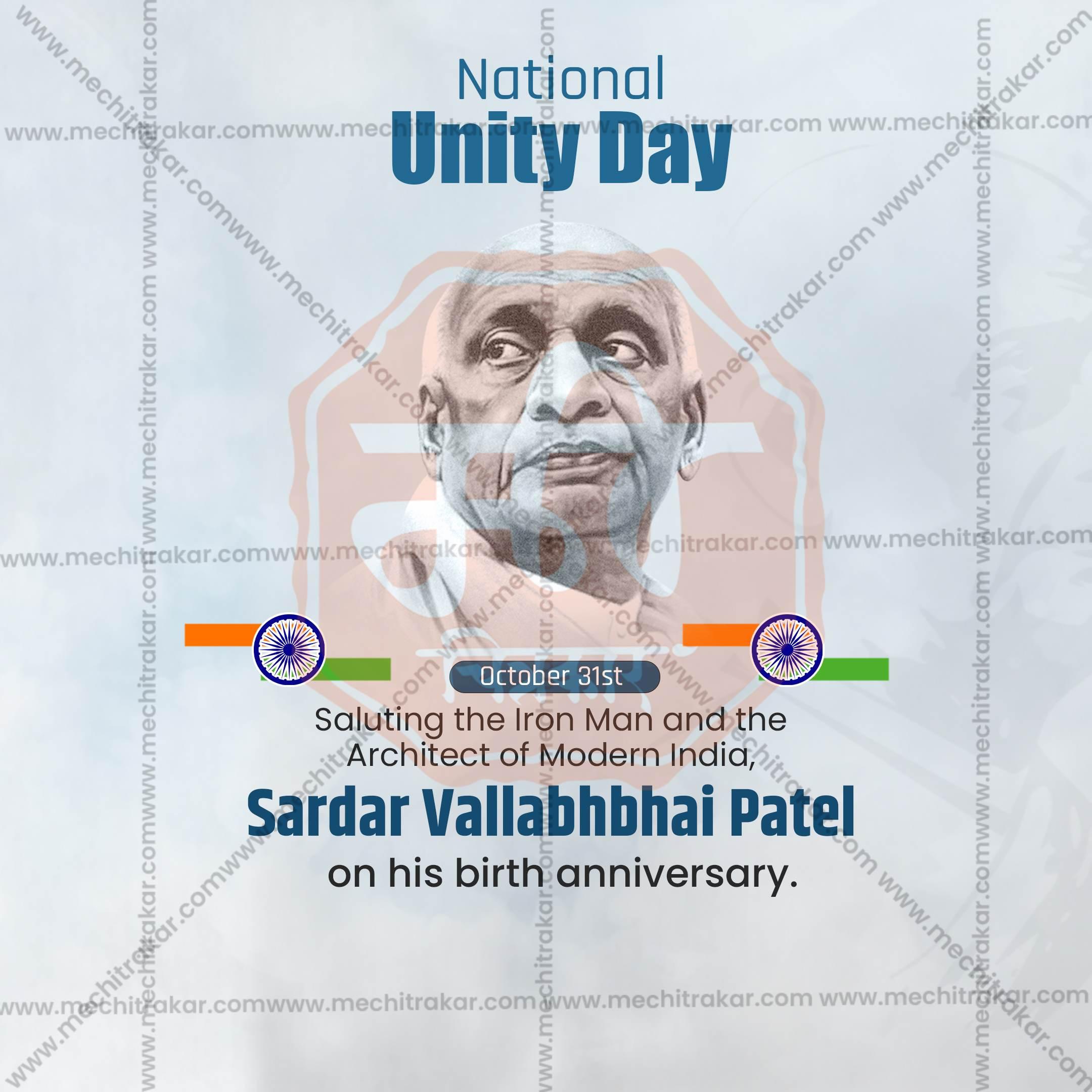 Professional Vallbbhai Patel Jayanti Template Design in Marathi, Hindi, and English - High-Quality Editable PSD and JPG by Me Chitrakar