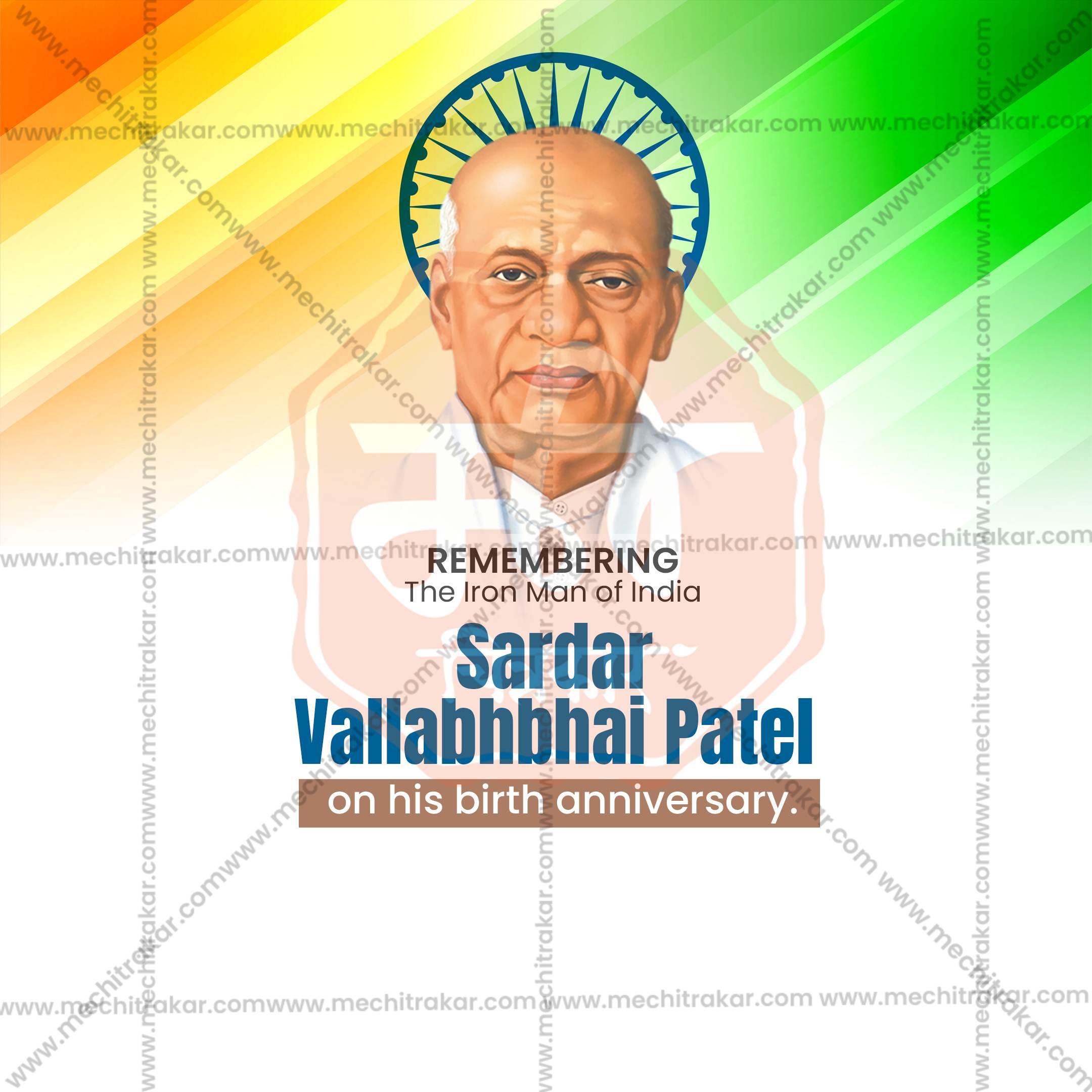 Stunning Vallbbhai Patel Jayanti Festival Banner in Marathi, Hindi, and English - Editable PSD and JPG by Me Chitrakar