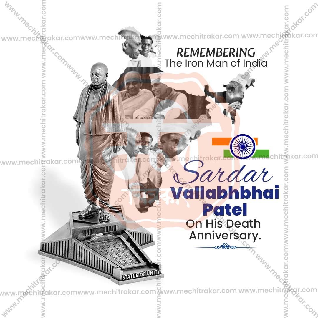 High-Quality Sardar Vallabhbhai Patel Punyatithi editable Flyer in Marathi, Hindi, and English - Editable PSD and JPG by Me Chitrakar